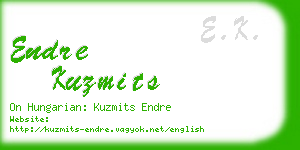 endre kuzmits business card